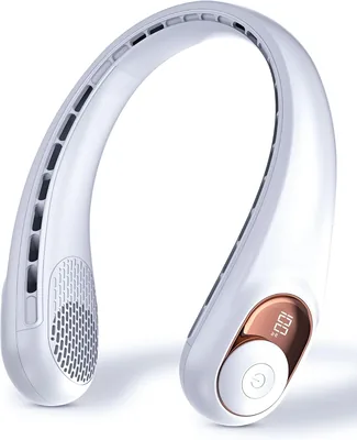 Tunise Nekventilator met LED-display, USB-C oplaadbaar, 4000mAh accu, 3 snelheidsinstellingen & ultra stil, Beste Deal