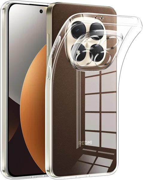 Housse Phoona pour Xiaomi Redmi Note 15 Pro+ 5G, Silicone Transparent Ultra-Souple TPU pour Redmi Note 15 Pro Plus