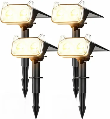 4 Pack Solar Lights Outdoor - Auto On/Off IP67 Waterproof