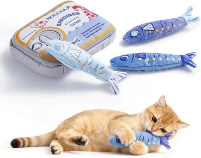Nocciola Paquete de 3 Juguetes con Hierba Gatera para Gatos, Diversión Garantizada