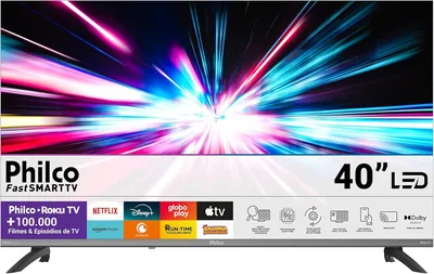TV Inteligente Philco 40" Roku TV HDR10 Dolby Áudio P40CRA - Oferta Imperdível!