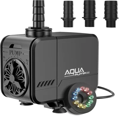 Gardray LED Mini Aquarium Water Pump 40W 3000L/H Protection Against Overheating Quiet Fountain Pump with Colourful Lights