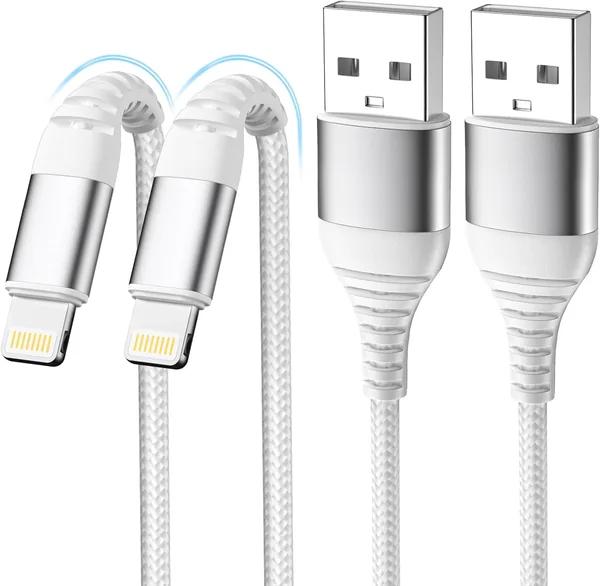 LumFocus iPhone Ladekabel, Lightning-Kabel [2er Set 1M + 2M] MFi zertifiziert, Nylon USB C