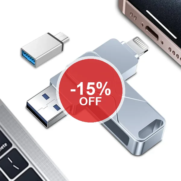 iPhone 512GB USB-Stick mit Lightning 3-in-1 für iPhone iPad iOS Macbook - 15% Rabatt