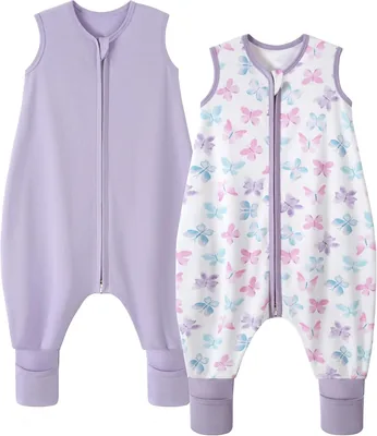 FIEMOL Saco de Dormir con Piernas 18-36 Meses Molis para Bebés Verano Tog 0.5 100% Algodón Saco para Niño con Pies
