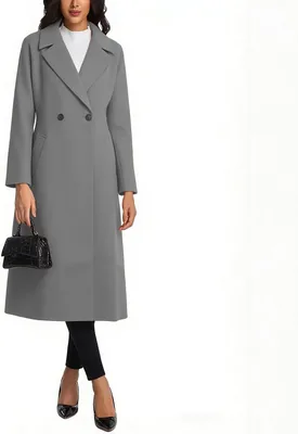 Notch - Gabardina de mezcla de lana de doble botonadura para mujer Best Deal