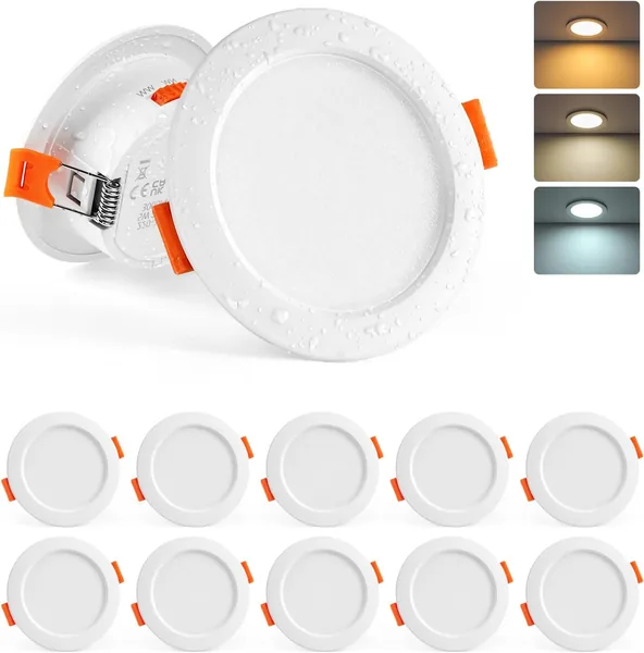 Sanyoung LED Recessed Spotlights, 230 V, Flat, Set of 10 LED Spotlights
