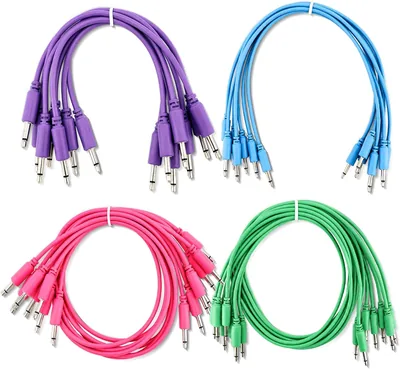 28 Pack Mono Modular Patch Cables 3.5mm TS
