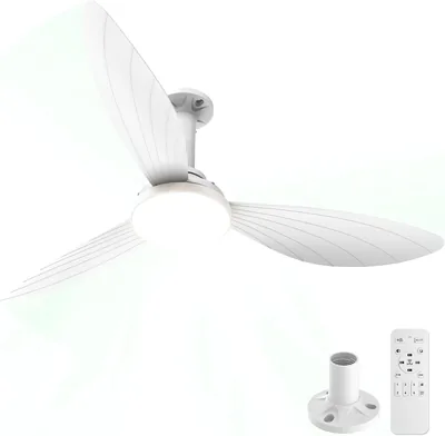 Hisummer 106 cm Deckenventilator mit Licht, E27 Anschluss nur mit Einschubhalterung, schnelle Montage Deckenventilator mit Lig