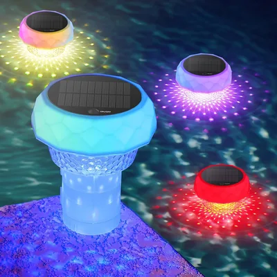 DoXtreme Iluminación de Piscina LED Sumergible con Cambio de Color RGB y Control Remoto RF, Contenedor de Limpieza
