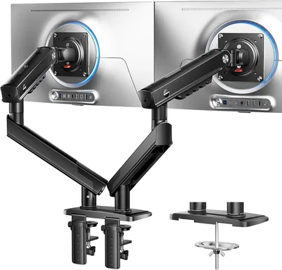 HUANUO Monitor Mount 2 Monitore für 13-32 Zoll, MechaSpring Bildschirmhalter bis 9 kg, FlowLift Pro Monitorarm (Schwenk/Neigbar/Drehbar)