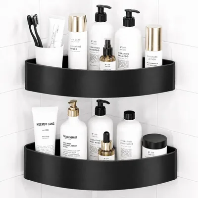 Kitsure Shower Caddy No Drilling Corner Shelf Black
