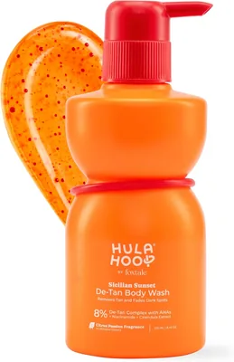 फूटले Hula Hoop 8% डी-टन बॉडी वाश | त्वचा का टोन करना और पिगमेंट कम करना | नियासिनामाइड, ग्लाइकॉलिक एसिड और कैलेंडुला के साथ