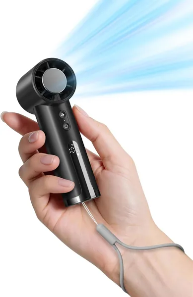 OidoZac Handheld Fan, Mini Portable Fan, Rechargeable USB Fan for Concert, Travel, Office and Home - Mother's Day Gift for Mum, Black