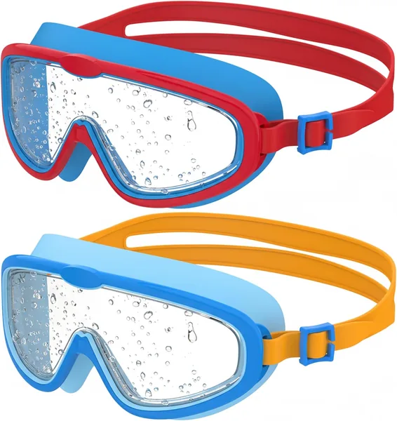 Seaflar 2Pcs Large Frame Kids Swimming Goggles