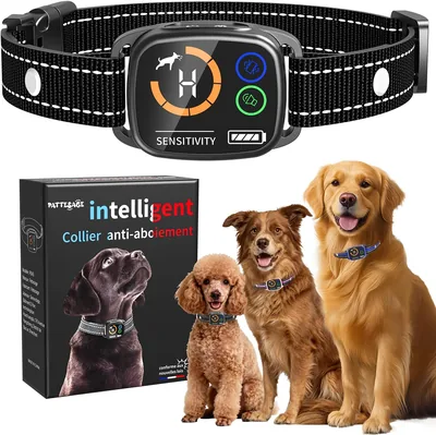 Coller Anti-Aboiement PatteSage, Coller Électrique pour Chiens, 6 Niveaux de Sensibilité, Modes Sonores, Vibration/Vibration Forte