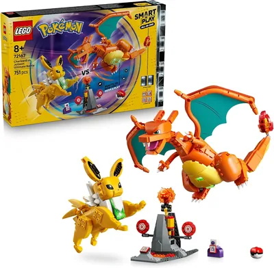 LEGO Pokémon SMART Play: Charizard kontra Jolteon - ostateczna bitwa 72167 | Interaktywna zabawka z Pokémonami, zestaw Wszystki
