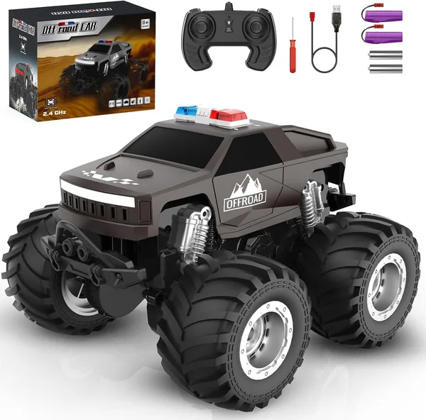 OMIRE Remote Control Car,All Terrain Remote Control Truck,Monster Truck Toys for Boys RC Cars with 360 Degree Spins, Pickup-Style Toy Car with Light, 2.4 GHz All Terrain Off-Road P