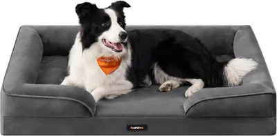 Feandrea Orthopädische Hundebett-Kissen, 27% Rabatt | Erhöhte Kante, Schwamm, abnehmbares Bezug, waschbar, rutschfest, Slate