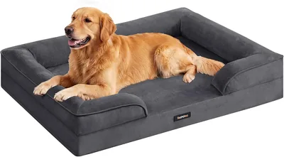 Cama para Perros FEANDREA XXL Antideslizante y Lavable, Gris Pizarra