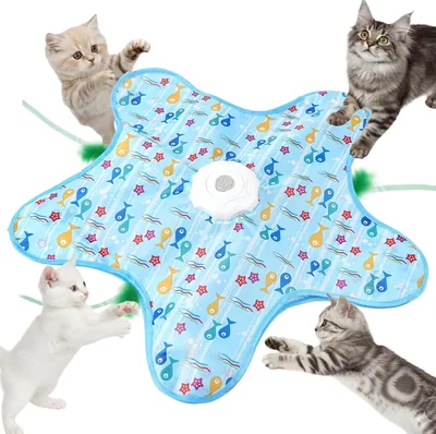 AUYAO Interactief Katenspeelgoed Verstop en Zoek Actieve Kattenspeelgoed Touchgevoelig Kitten Speelgoed Bewegingshendige Vogelhangertje 3-in-1 Best Deal
