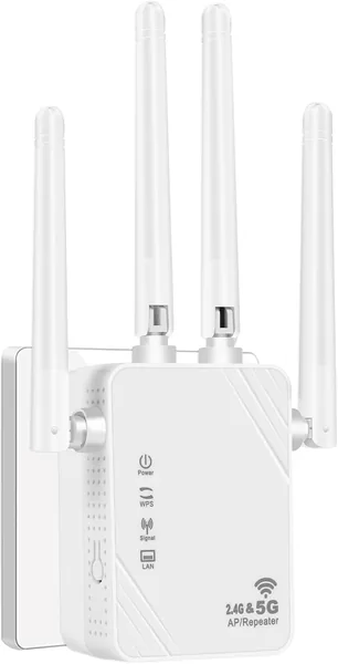 WLAN Repeater WLAN Verst rker 1200Mbit/s Dual-Band WiFi Booster mit Repeater/Router/Access Point Modus,4 Antennen,Einfache Einrichtung