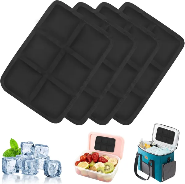 DIELOVESHUA Pack de 4 Bolsas de Hielo Portátiles Bloques de Hielo Reutilizables Pequeños para Almuerzos, Picnic y Acampada - Mejor Oferta
