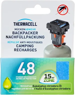 Thermacell M-48 Nachfüllpack - 12 Platten für 48 Stunden Schutz (ohne Gasflasche) - Natürlicher Wirkstoff aus L