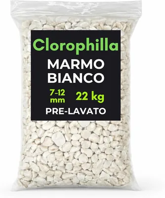 Gravie Decorative Bianche 7-12mm Pre-Lavate - Ciottoli per Vasi e Giardino - Ideali per Drenaggio e Decorazione - Pietra Naturale