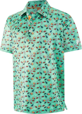 Boys Performance Polo Shirts Short Sleeve Funny Print