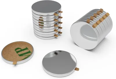 Neodymium Magnets for Gluing - 8 pcs x 0.75 mm, Pack of 20 - Extra Strong & Self-Adhesive