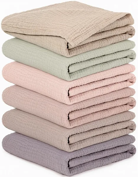 Muslins de Algodón IKWOLETI 60 x 60 - Pack de 6, 10% de Descuento