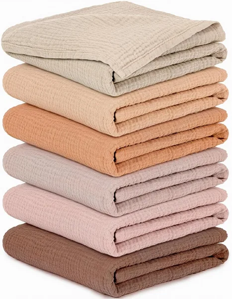 Muslin Stoff für Babys - Packung mit 6 Burp-Cloths aus Baumwolle für Jungen und Mädchen, Soft, Atmungsaktiv und Hochsaugfähig, Ideal für