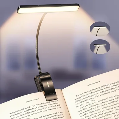 Gritin 2026 Gen 2 Leselampe mit Buchklemme - 32 LED, 5 Helligkeitsstufen und Farben, verstellbar