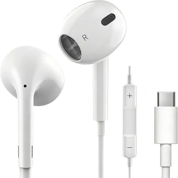 38%オフ！TYPE-Cイヤホン、iPhone 17/16/15対応、2025年バージョン、ハイファイ音質、ノイズキャンセル、USB-C、ワイヤード