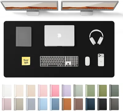 YSAGi Large Mouse Pad, Black PU Leather Desk Mat, 120x60cm | 10% Off