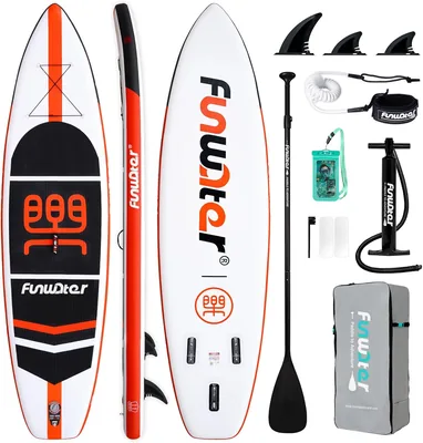 FunWater Sup Inflatabile Portatile: Tavola, Pinne, Pompa, Remos e Impugnatura di Sicurezza - Ideale per Adulti e Adolescenti (29% Sconto)