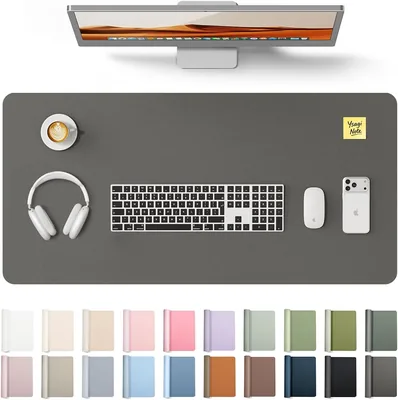 YSAGi Leather Mouse Pad - Large Desk Mat, Non-Slip PU Leather, Waterproof