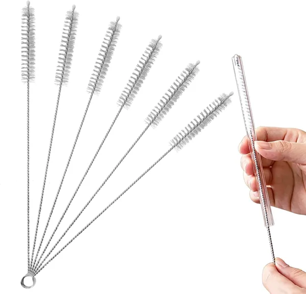 SYNTHORA Straw Cleaner Brushes Set 6 Pack 7.88 Inch Flexible Nylon Tube Cleaning Brushes Stainless Steel Handle Reusable St 62% Off
