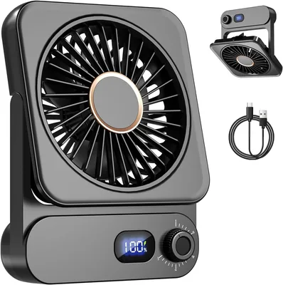 Dealswin Schiffslüfter mit LED-Anzeige, sehr leise, kontinuierlich, 100 Regulierungen, tragbarer USB 3600 mAh Akku - Best Deal