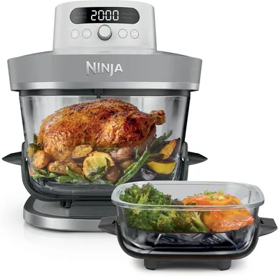 Air Fryer Ninja CRISPi PRO XL, 5 Funciones de Cocina, Contenedores de Cristal LimpioCrisp de 5.7L y 2.3L, Mejora Oferta