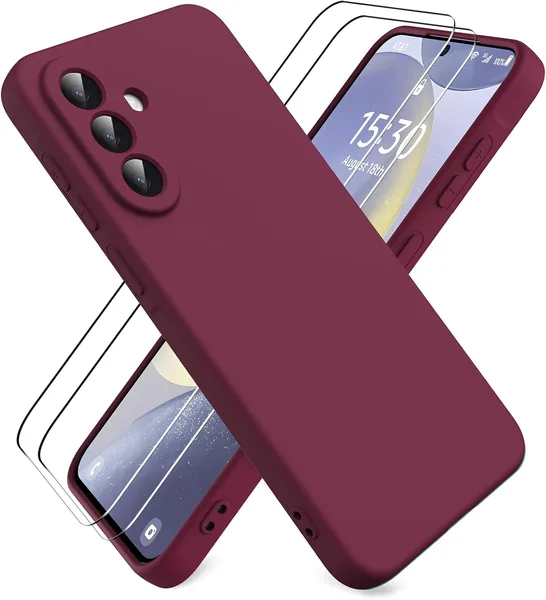 Étui Ikziwreo pour Samsung Galaxy A57 5G, 2 Verres Trempés + Coque en Caoutchouc Antichoc, Ultra-Fine et Souple