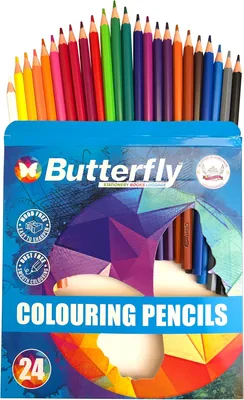 Butterfly Wood-Free Colour Crayons (24 Pack) - Best Deal