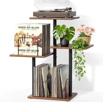 Botanical Record Player Stand - Vinyl Storage Shelf