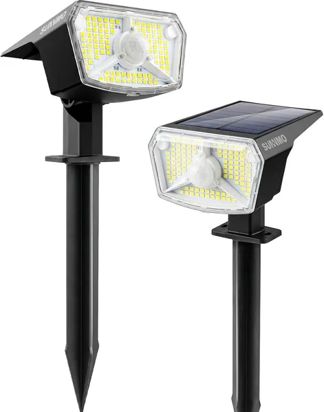 Luces solares SUNNMO LED al aire libre con sensor de movimiento, 2 piezas