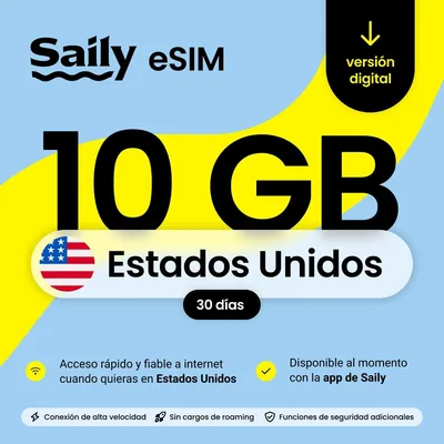 Plan de datos eSIM de Saily para EE. UU., 10 GB/30 días, código digital | Estados Unidos