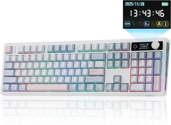 EPOMAKER TH108 V2 PRO Full Size Mechanical Keyboard with Screen&Knob