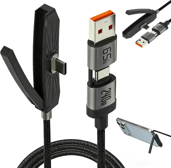 Invisible 3 in 1 Phone Charger, 2 M Side Phone Charger