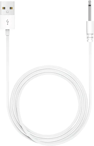 TwinkleHom USB to DC 2.5mm Charging Cable for Personal Massager, Replacement Charger Cord for Vibrator & Wand Massagers & Beauty Instruments-80cm (White)