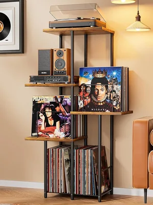 Bikoney Record Player Stand - Vinyl Storage Holder